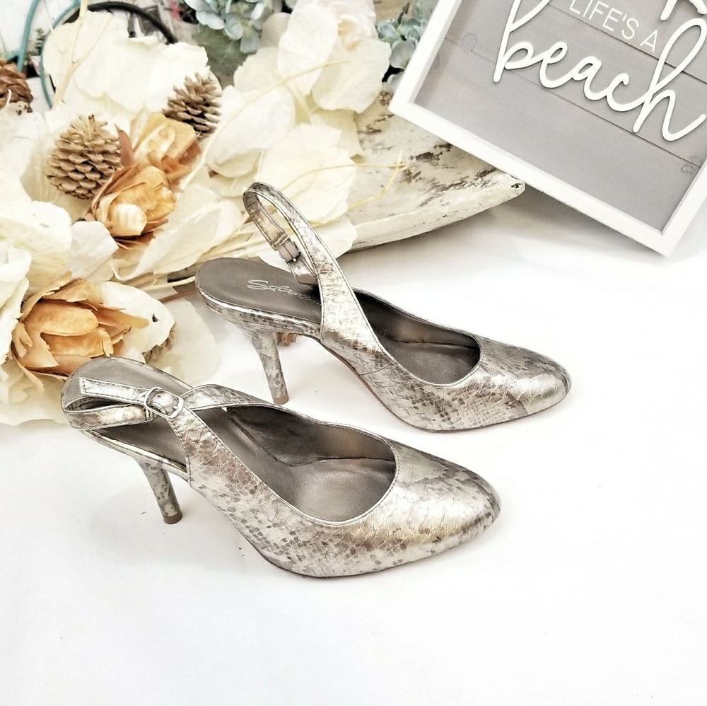 SOLANZ SLING BACK SNAKE PRINT SABRINA SANDAL